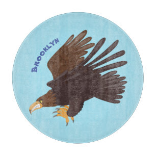 Golden eagle funny cartoon illustration cutting board