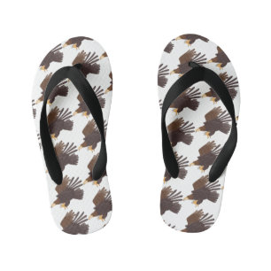 Golden eagle funny cartoon illustration kid's jandals