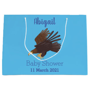 Golden eagle funny cartoon illustration large gift bag