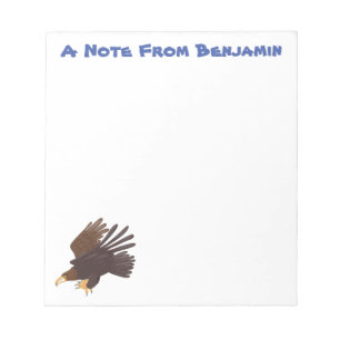 Golden eagle funny cartoon illustration notepad