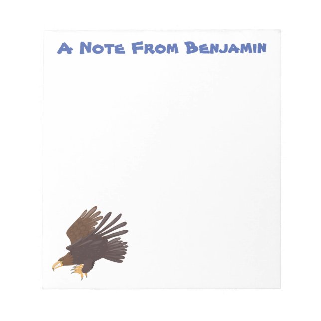 Golden eagle funny cartoon illustration notepad (Front)
