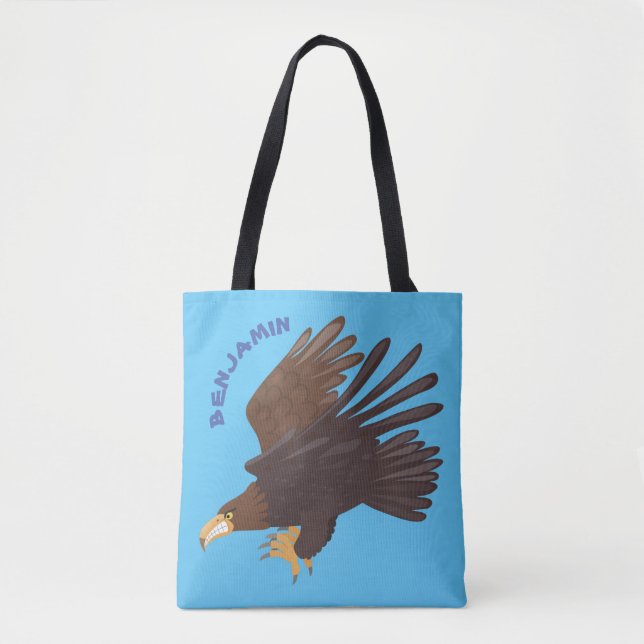 Golden eagle funny cartoon illustration tote bag (Front)