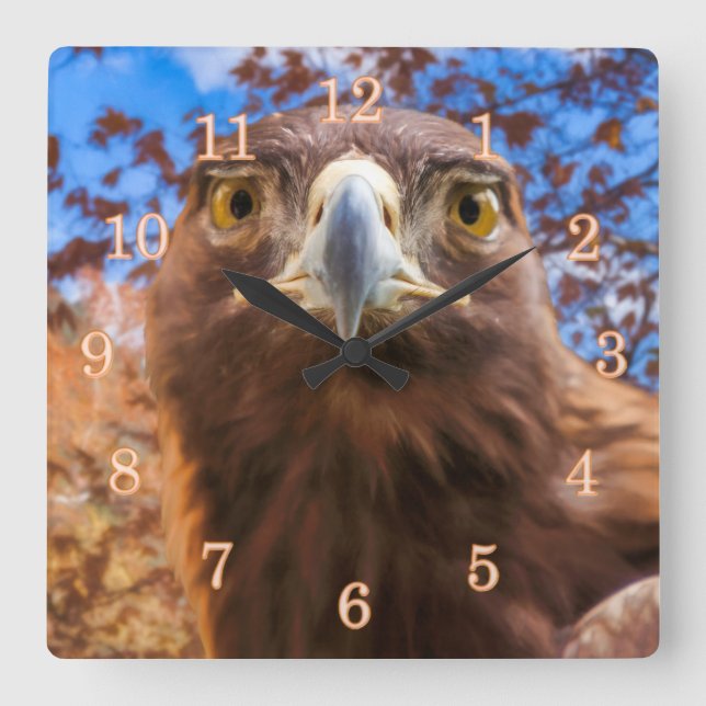 Golden Eagle GOLDEN EYES Square Wall Clock (Front)