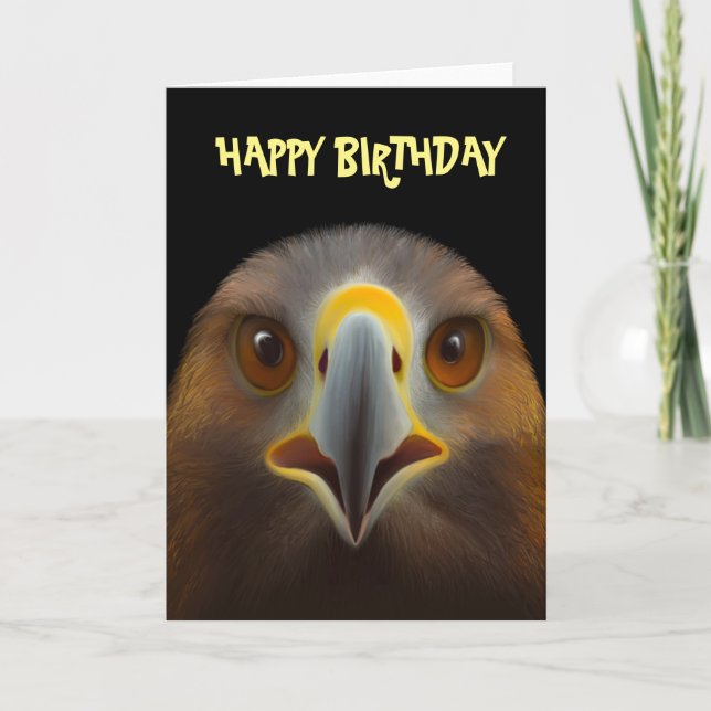 Golden Eagle Happy Birthday Card (Front)