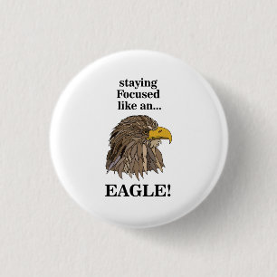 Golden Eagle Head 3 Cm Round Badge