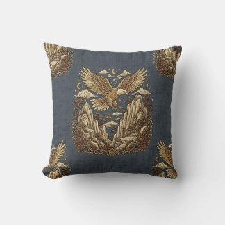 Golden Eagle Mountain Cliff Decorative Pillow