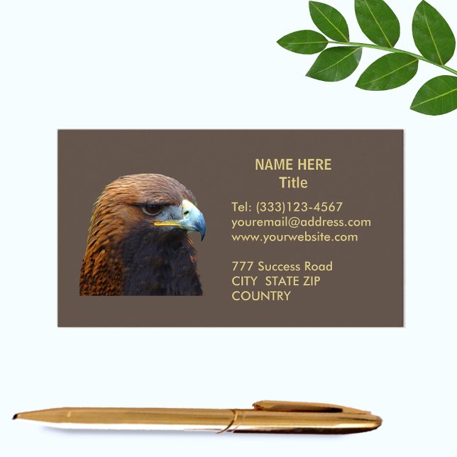 Golden Eagle on Brown Business Card (Creator Uploaded)