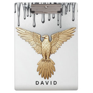 Golden Eagle Pendant Dripping Liquid Metal  Clipboard