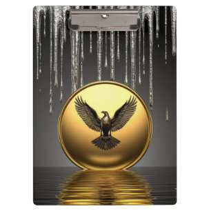 Golden Eagle Pendant Dripping Liquid Metal  Clipboard