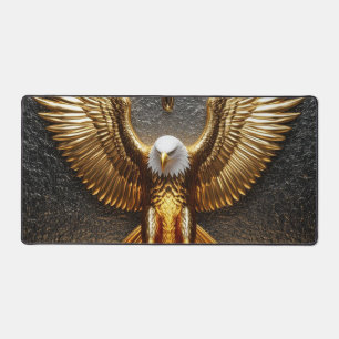 Golden Eagle Pendant Dripping Liquid Metal  Desk Mat