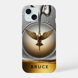 Golden Eagle Pendant Dripping Liquid Metal  iPhone 15 Case