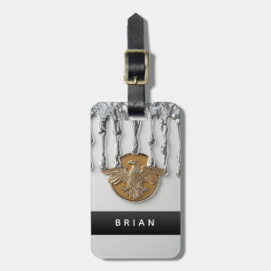 Golden Eagle Pendant Dripping Liquid Metal Luggage Tag
