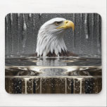 Golden Eagle Pendant Dripping Liquid Metal Mouse Pad<br><div class="desc">A gold eagle pendant suspended beneath a stream of liquid metal over a textured silver background, evoking luxury, power, freedom and refinement with high-contrast metallic tones and dramatic lighting.</div>
