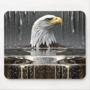 Golden Eagle Pendant Dripping Liquid Metal  Mouse Pad