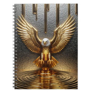 Golden Eagle Pendant Dripping Liquid Metal Notebook