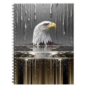 Golden Eagle Pendant Dripping Liquid Metal Notebook