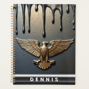 Golden Eagle Pendant Dripping Liquid Metal  Planner