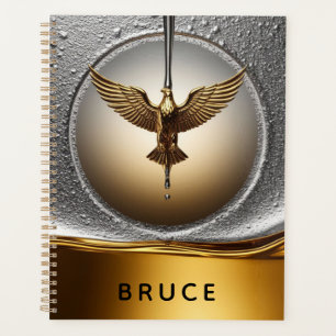 Golden Eagle Pendant Dripping Liquid Metal  Planner