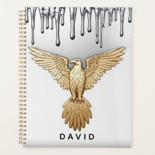 Golden Eagle Pendant Dripping Liquid Metal Planner
