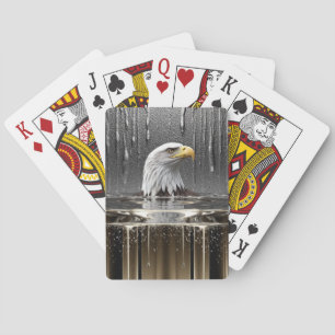 Golden Eagle Pendant Dripping Liquid Metal Playing Cards
