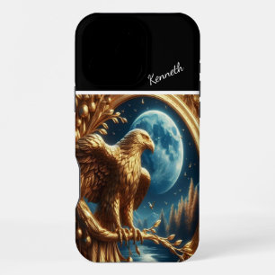 Golden Eagle's Moonlit Watch iPhone 16 Pro Max Case