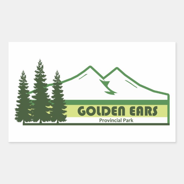Golden Ears Provincial Park Green Stripes Rectangular Sticker (Front)