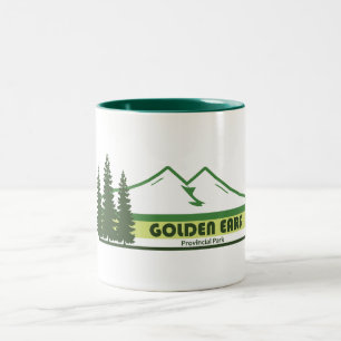 Golden Ears Provincial Park Green Stripes Two-Tone Coffee Mug
