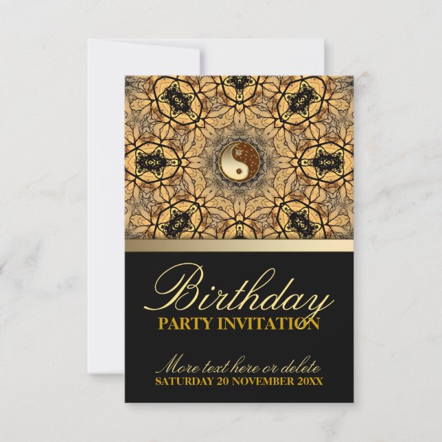 Golden Earth Celebration Birthday Party Invitation (Front)
