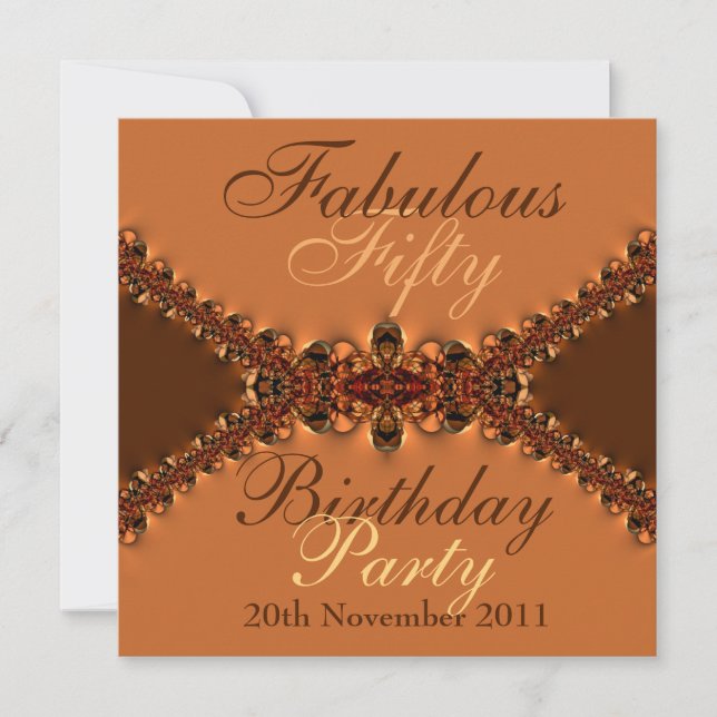 Golden Earth Fabulous Birthday Party Invitation (Front)