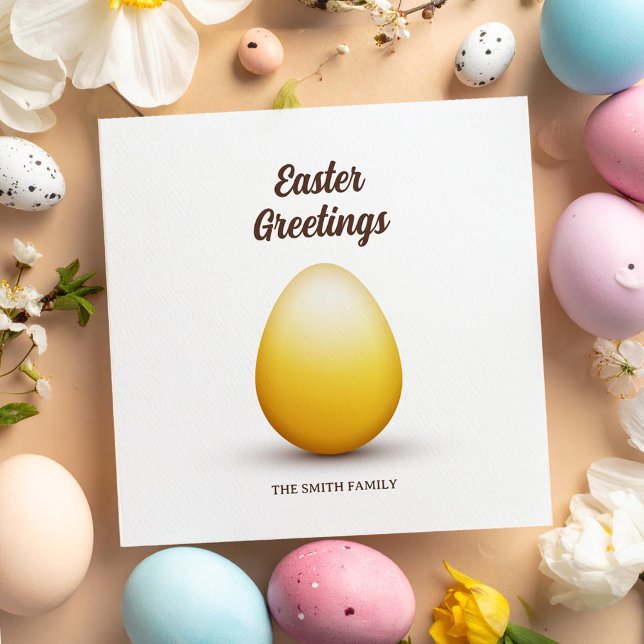 Golden Easter Egg  Holiday Card (Creator Uploaded)