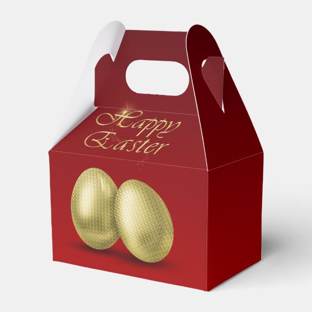 Golden Easter Eggs - Favour Box Gable (Front Side)