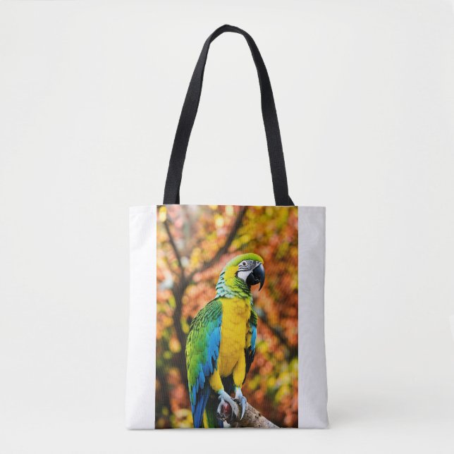 Golden Echo: The Yellow Parrot Tote Bag (Front)