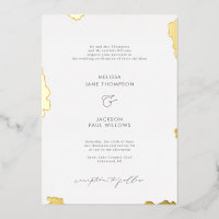 Golden edges wedding design foil invitation
