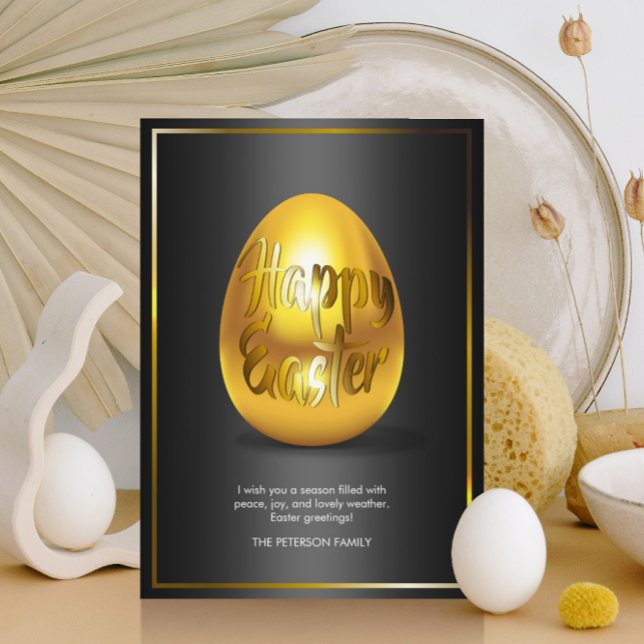 Golden Egg Happy Easter Greeting Card (Creator Uploaded)