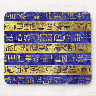 Golden Egyptian  hieroglyphs pattern Mouse Pad