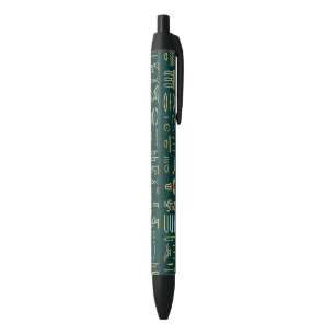 Golden Egyptian Hieroglyphs Typography Egypt Black Ink Pen