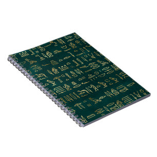 Golden Egyptian Hieroglyphs Typography Egypt Notebook