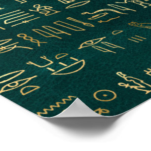 Golden Egyptian Hieroglyphs Typography Egypt Poster