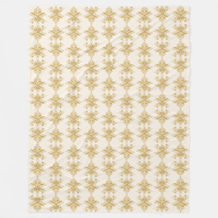 Golden Egyptian Motif Pattern Fleece Blanket
