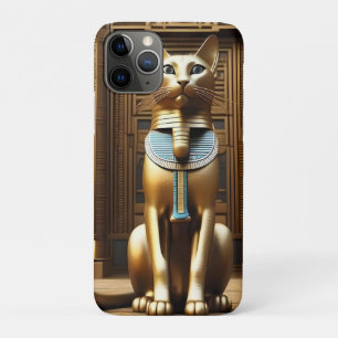 Golden Egyptian Pharaoh Cat Statue, Case-Mate iPhone Case