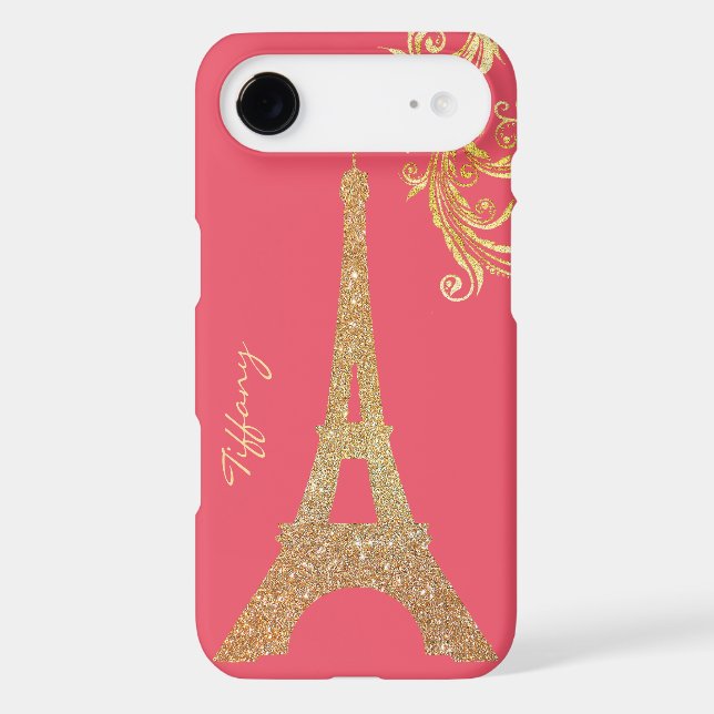 Golden Eiffel Tower Custom iPhone 6 Plus Case (Back)