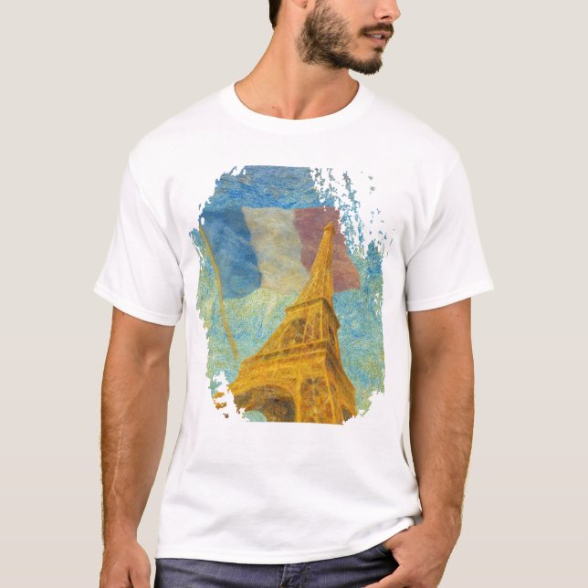 Golden Eiffel Tower T‑Shirt T-Shirt (Front)