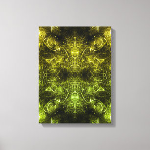 Golden Electric Plasma Fractal Art Canvas Print