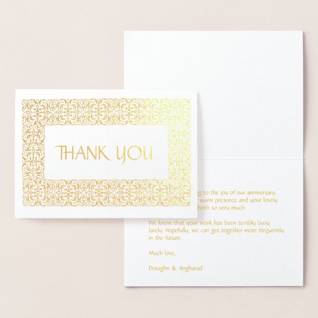 Golden Elegance  All-Occasion "Thank You" Foil Card (Display)