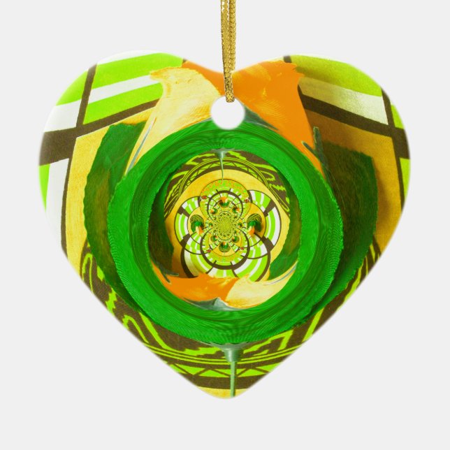 Golden Elegance: Beautiful African Yellow Rose Art Ceramic Tree Decoration (Front)