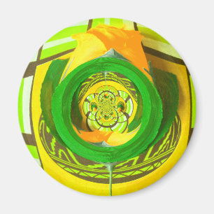 Golden Elegance: Beautiful African Yellow Rose Art Magnet