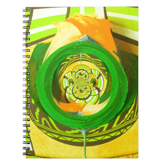 Golden Elegance: Beautiful African Yellow Rose Art Spiral Notebook (Front)