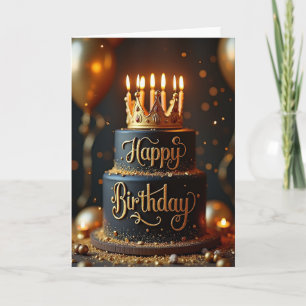 Golden Elegance Birthday Card