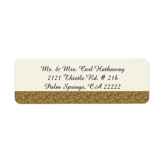 Golden Elegance Custom Return Address Label (Front)