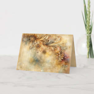 Golden Elegance Fantasy Note Card